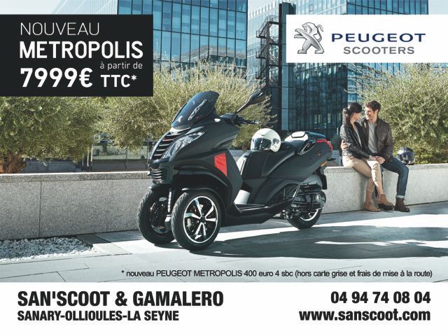 Nouveau Métropolis - Le scooter 3 roues de chez Peugeot fait peau neuve dans vos magasins San'Scoot & Gamalero